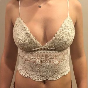 Kendal & Kylie Crochet Spaghetti Star Crop Top